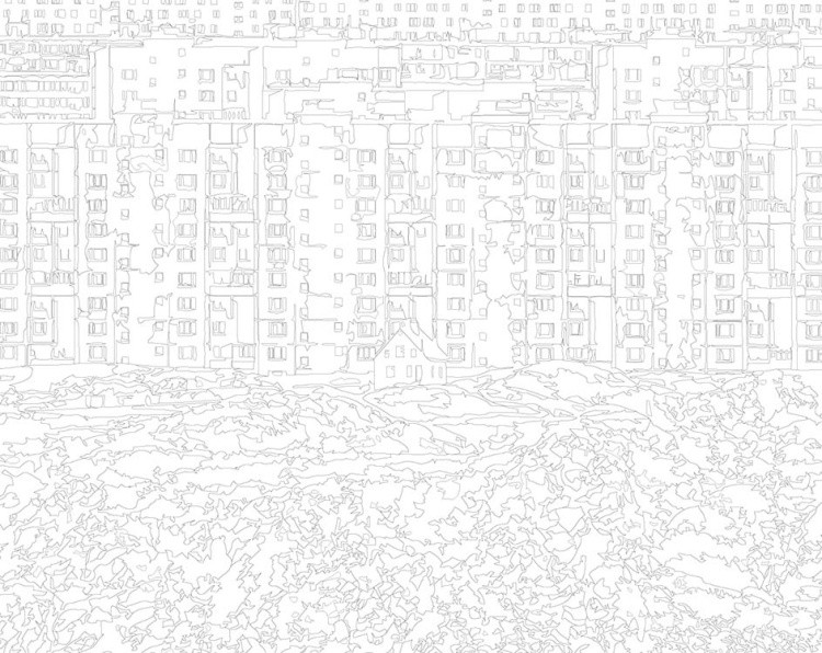 Картина по номерам «Панельки родные монохром чб арт 40х50» — картинка 3