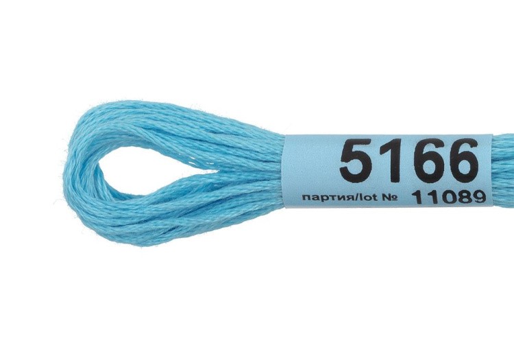 Нитки для вышивания Gamma мулине, 24 шт. по 8 м, цвет: 5166 голубой