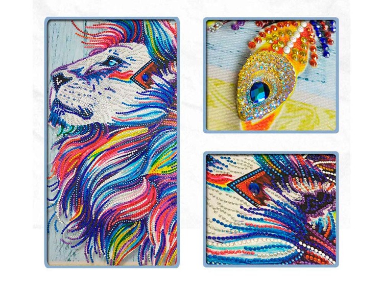 Алмазная вышивка 5D «Индийский лев» — картинка 3