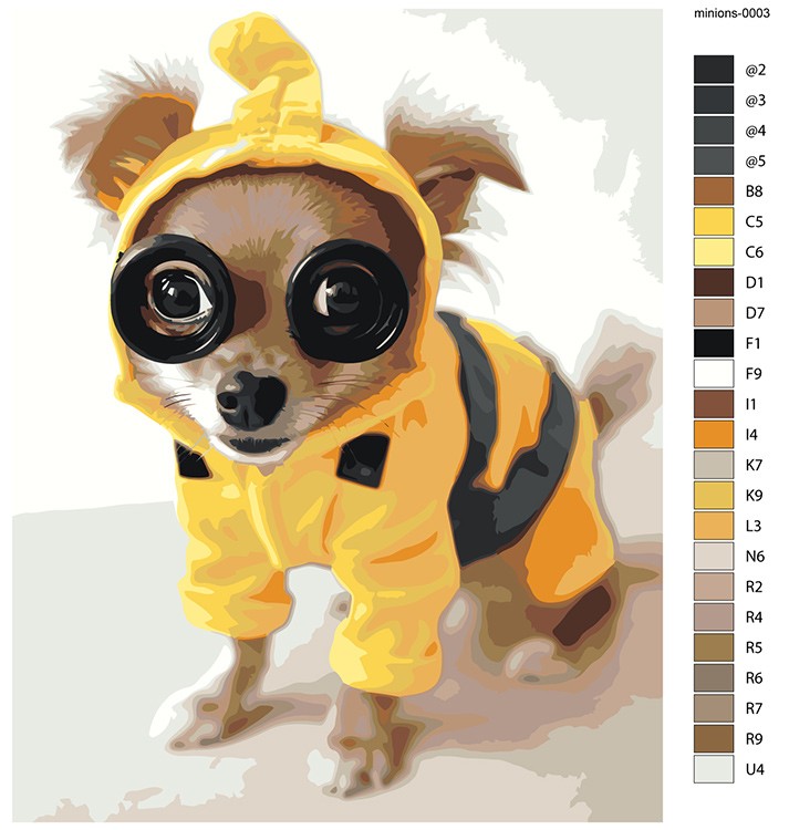 Картина по номерам «Миньоны собака, мульт Гадкий я 40х50» — картинка 2