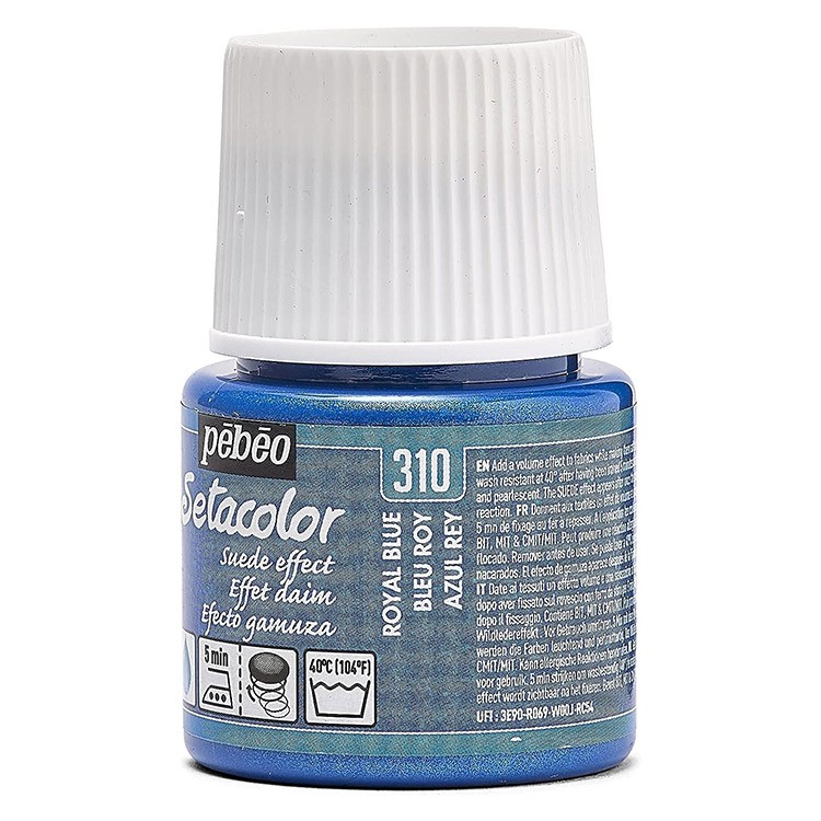 Краска для темных и светлых тканей с эффектом замши Setacolor PEBEO, цвет: синий королевский, 45 мл — картинка 3