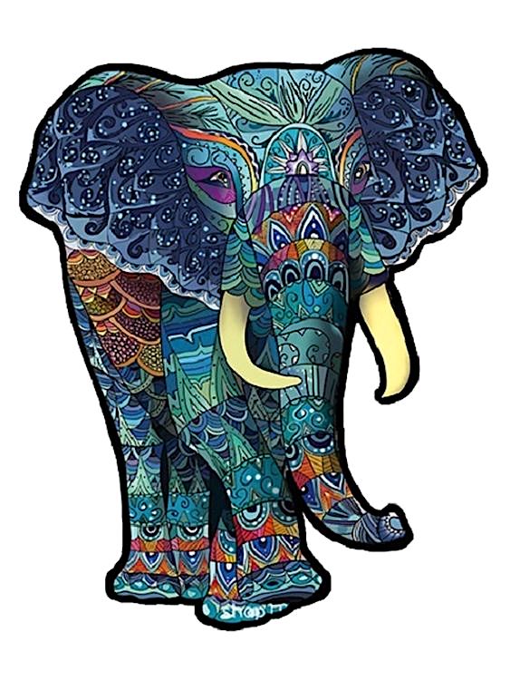 Деревянные пазлы «Слон синий», ВанГогВоМне