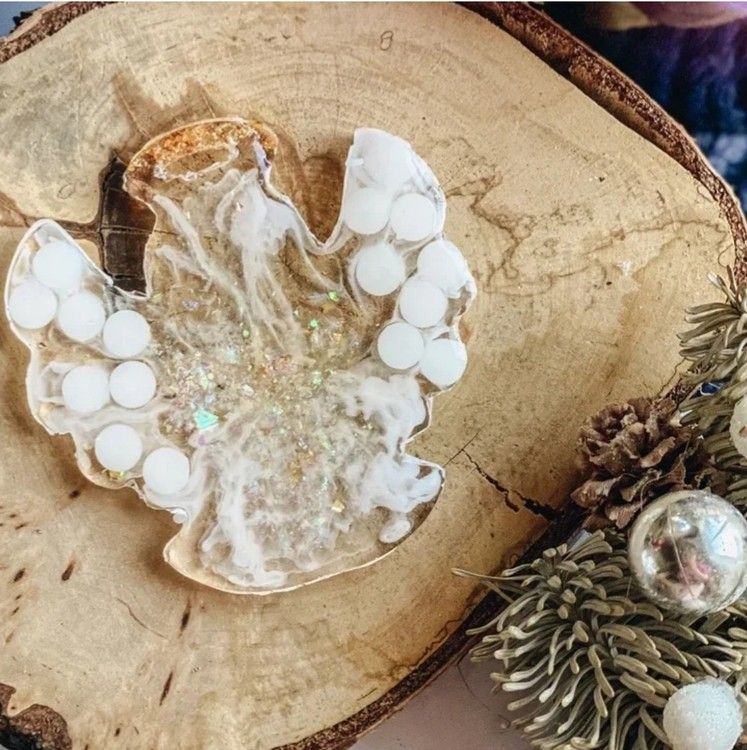 Елочная игрушка Ангелочек №2 - Силиконовый молд, ResinArt — картинка 3