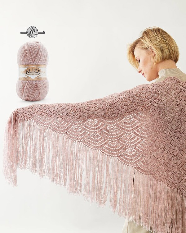 Пряжа ALIZE Angora Gold (27), бледная сирень, 5 шт. по 100 г — картинка 4