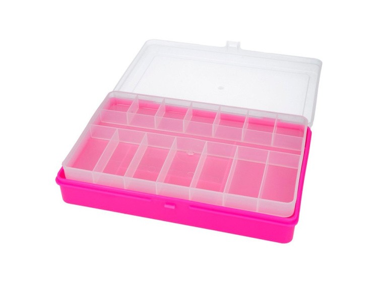 Коробка для мелочей №3 двухъярусная со вкладышем Trivol, цвет: малиновый — картинка 2