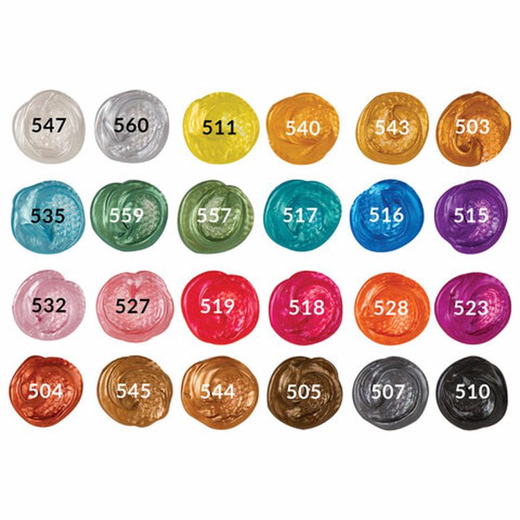 Краски акриловые художественные металлик BRAUBERG ART CLASSIC, набор 24 шт, в тубах 12 мл — картинка 6