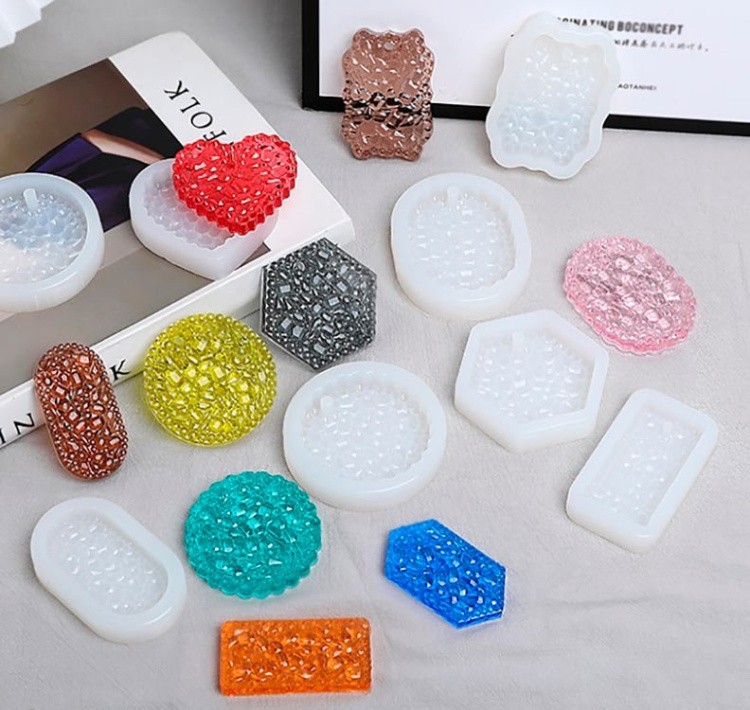 Силиконовый молд подвеска друза Шестиугольник, 8x5см — картинка 3