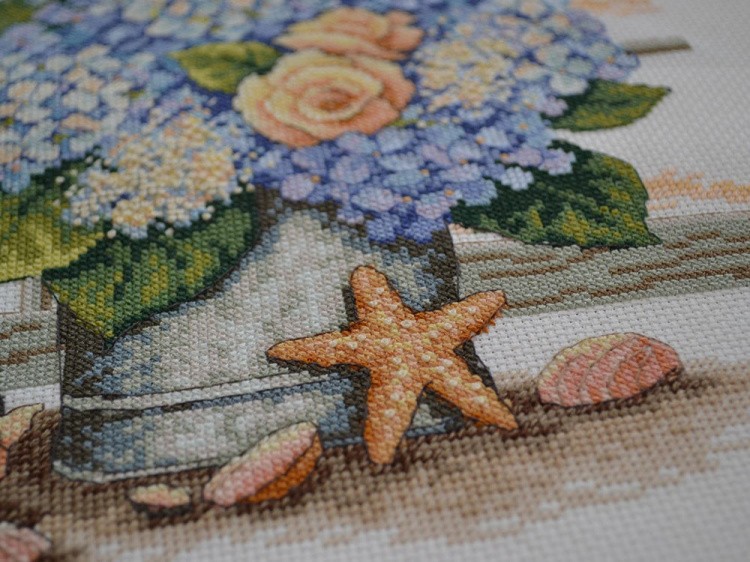 Набор для вышивания «Гортензия и ракушки» — картинка 3