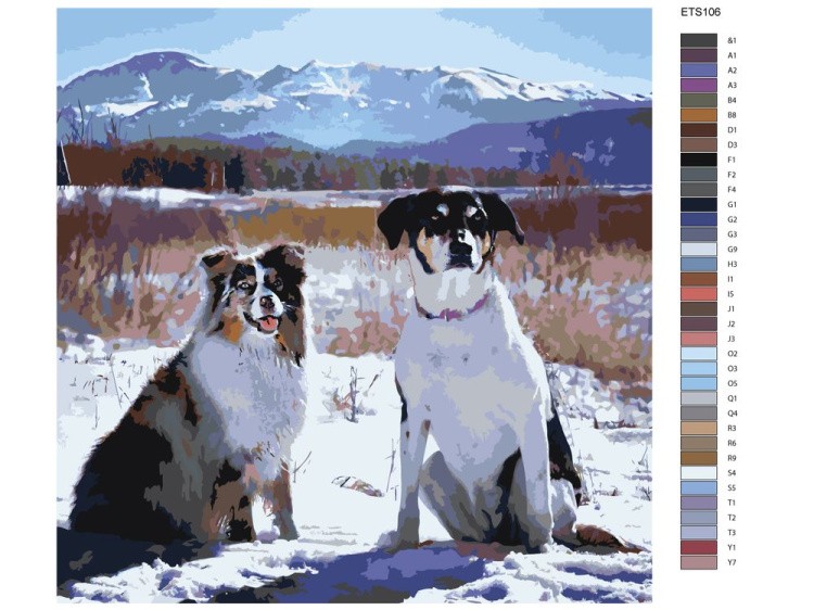 Картина по номерам «Две собаки» — картинка 2