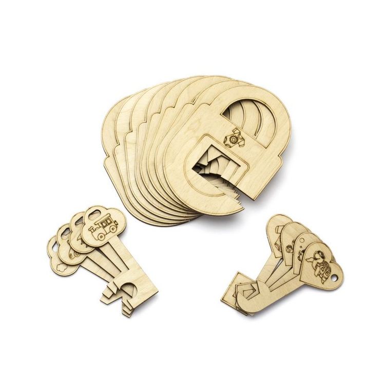 Развивающее пособие из дерева «Замочки и ключики, №4» — картинка 3