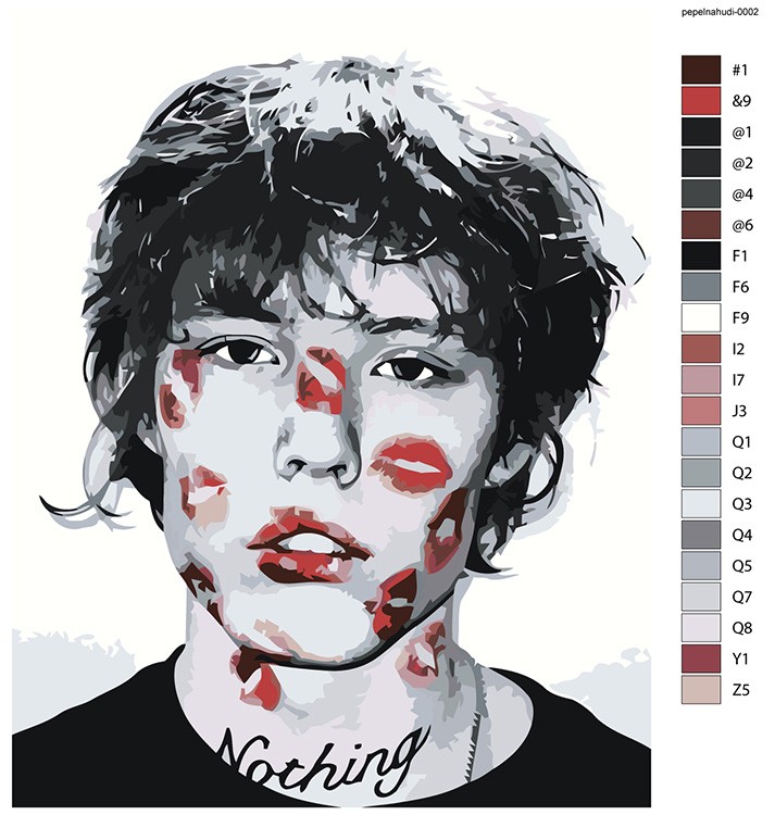 Картина по номерам «Рэпер Pepel Nahudi Пепел Нахуди: Целую» — картинка 2