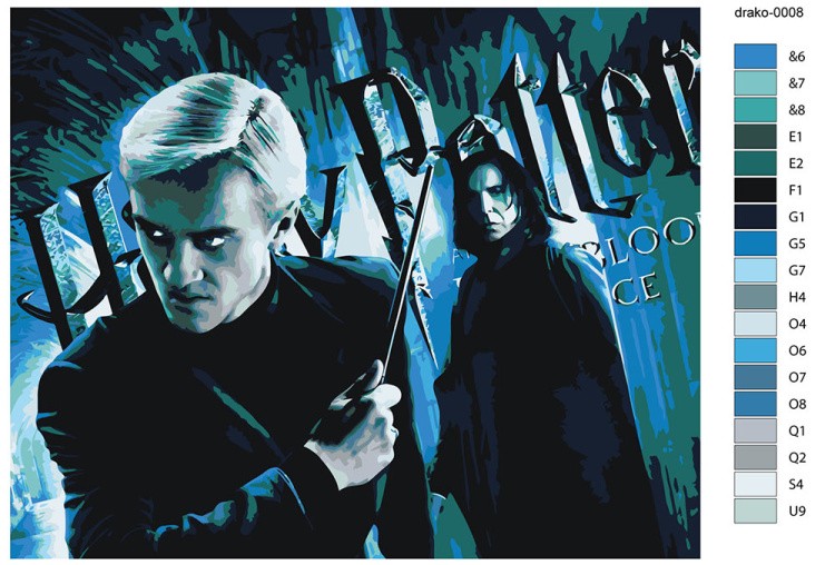 Картина по номерам «Гарри Поттер: Драко Малфой и Северус Снейп» — картинка 2