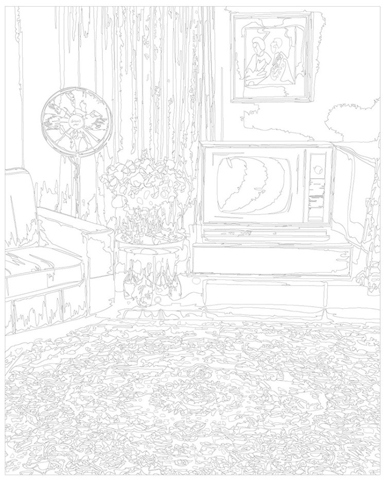 Картина по номерам Панельки родные ковер в интерьере — картинка 3