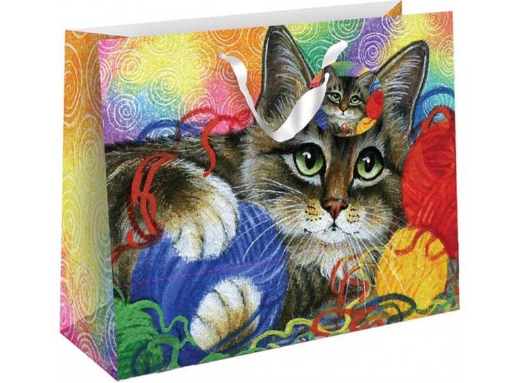 Подарочный пакет «Котик с клубочками»