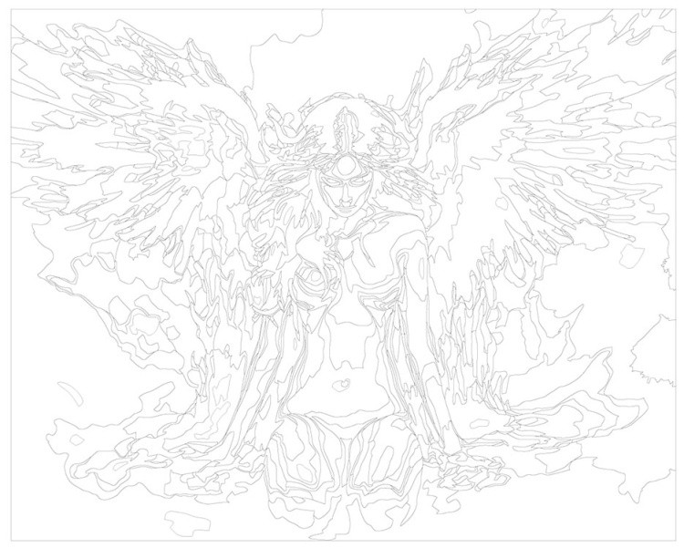 Картина по номерам «Девушка с огненными крыльями» — картинка 3