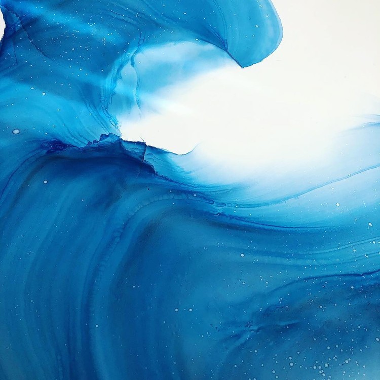 Алкогольные чернила голубые 15 мл, Kamenskaya Ink — картинка 2