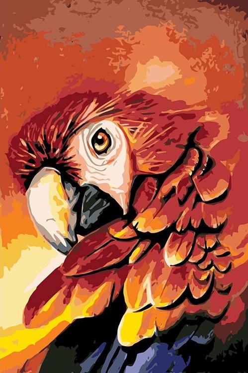 Картина по номерам «Огненный попугай»