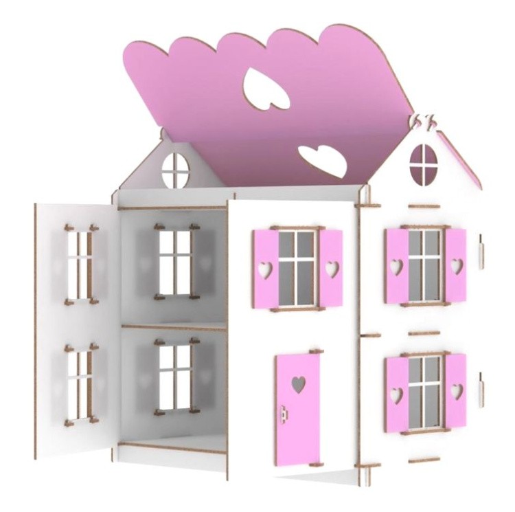 Конструктор «Кукольный домик Playwood», цветной (розовый), MEREO — картинка 6