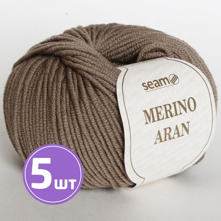 Пряжа SEAM Merino Aran (13), табак, 5 шт. по 50 г