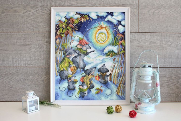 Алмазная вышивка «Снежная дорога» — картинка 3