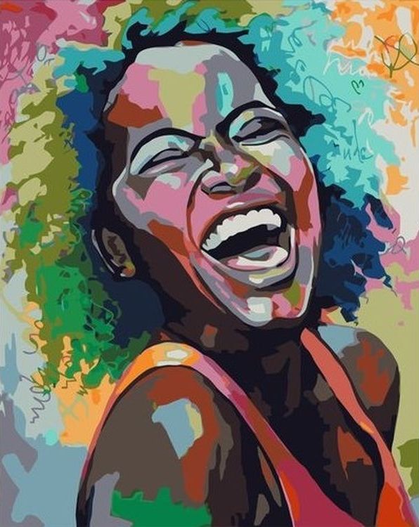 Картина по номерам «Смеющаяся женщина»