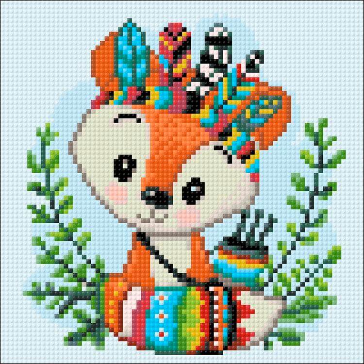 Алмазная вышивка «Лисенок-индеец» — картинка 2