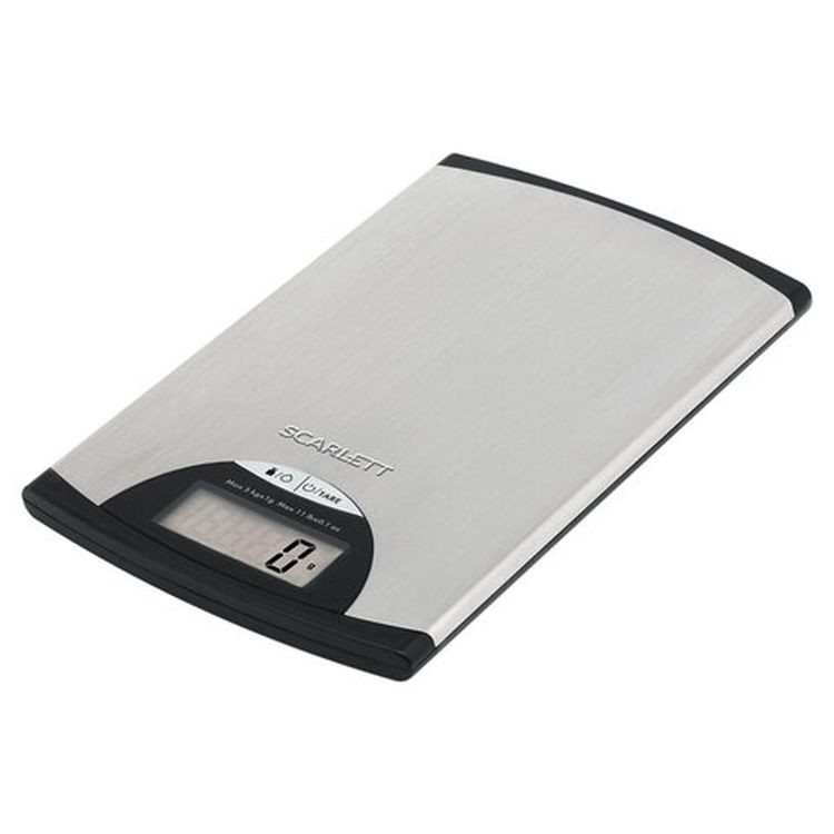 Весы кухонные SCARLETT, электронный дисплей, max вес 5 кг, тарокомпенсация, сталь, серые — картинка 3