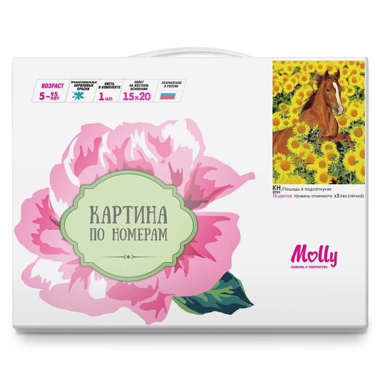 Картина по номерам «Лошадь в подсолнухах» — картинка 3
