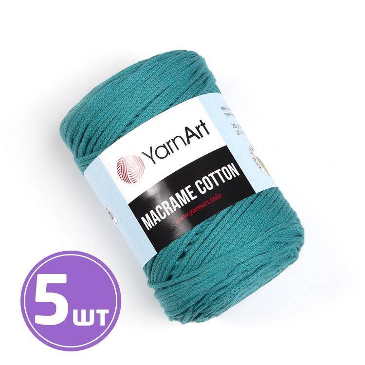 Пряжа YarnArt Macrame Cotton (783), светло-изумрудный, 5 шт. по 250 г