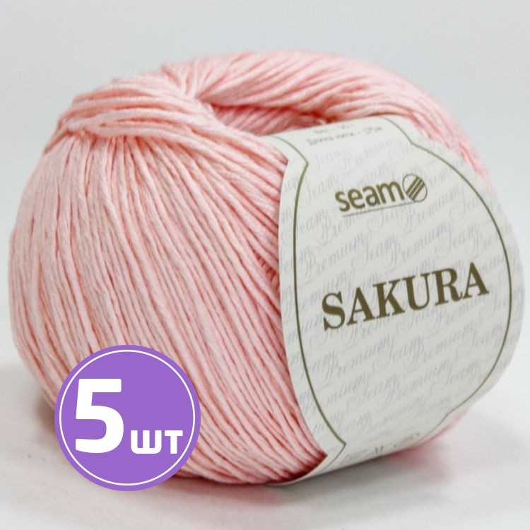 Пряжа SEAM SAKURA (06), нежно розовый, 5 шт. по 50 г