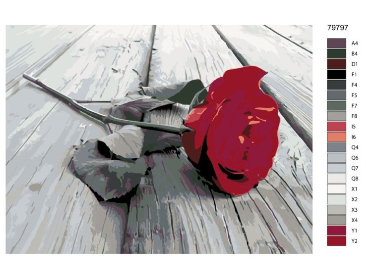 Картина по номерам «Красная роза» — картинка 2