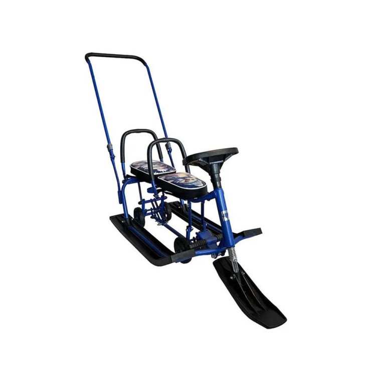 Снегокат детский 507 TWINS BABY Wheel для двоих со спинкой — картинка 7
