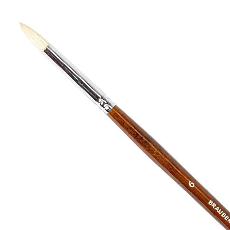 Кисти художественные Art Classic, набор 4 шт. (щетина круглая № 4, 6, плоская № 10, веерная № 4), Brauberg — картинка 5