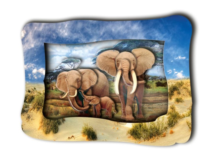 Объемная картина «Слоны на прогулке» — картинка 3