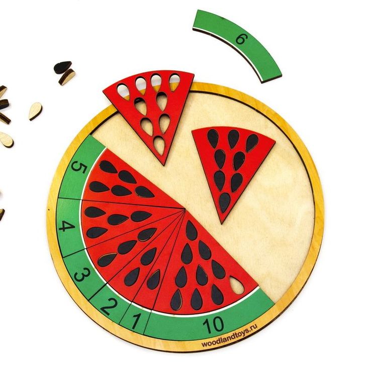 Развивающее пособие из дерева «Обучение счету. Арбуз» — картинка 2
