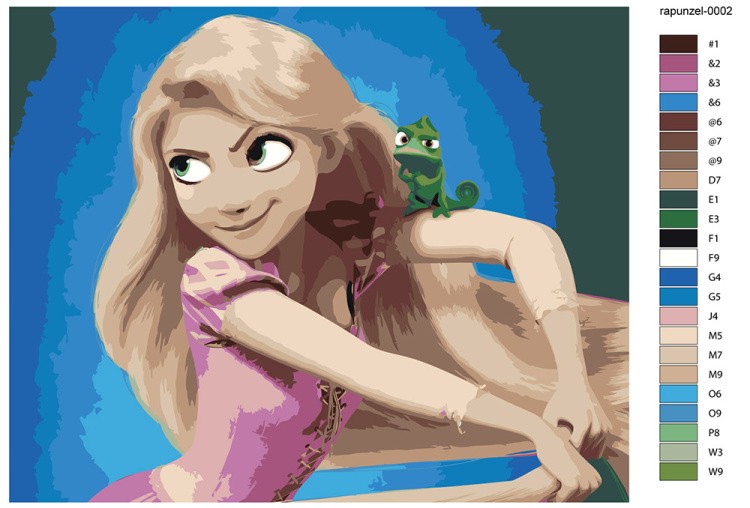 Картина по номерам «Герои Дисней: Рапунцель, мультики 40x50» — картинка 2