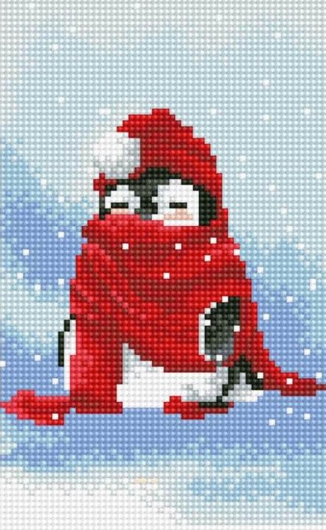 Алмазная вышивка «Пингвин в снегу»