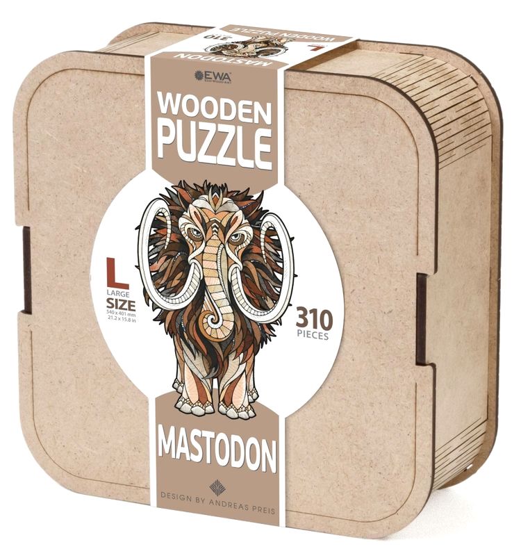 Деревянный, фигурный пазл EWA «Мастодон Мамонт L», 40x54 см — картинка 5
