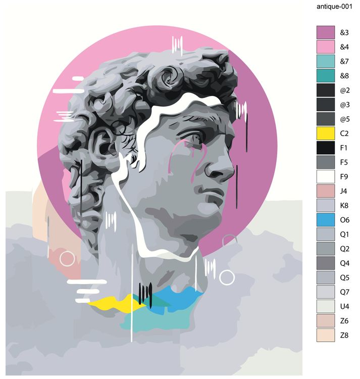 Картина по номерам «Античные статуи: Давид Арт» — картинка 3