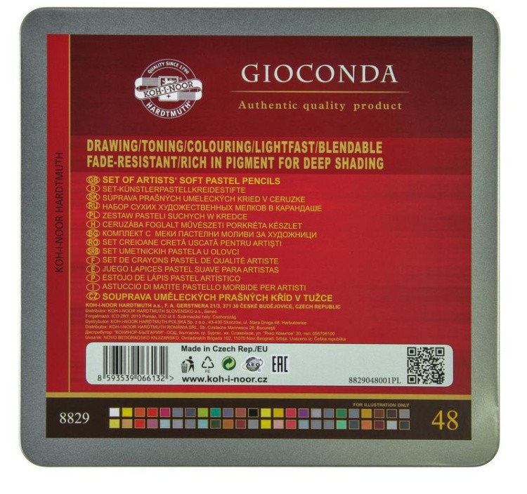Мелки сухие в карандаше Gioconda, набор 48 цв., KOH-I-NOOR — картинка 4