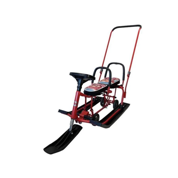 Снегокат детский 507 TWINS BABY Wheel для двоих со спинкой — картинка 6