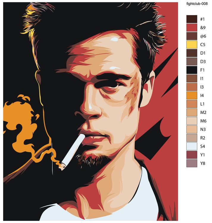 Картина по номерам «Бойцовский клуб: Тайлер Дерден - Брэд Питт» — картинка 3