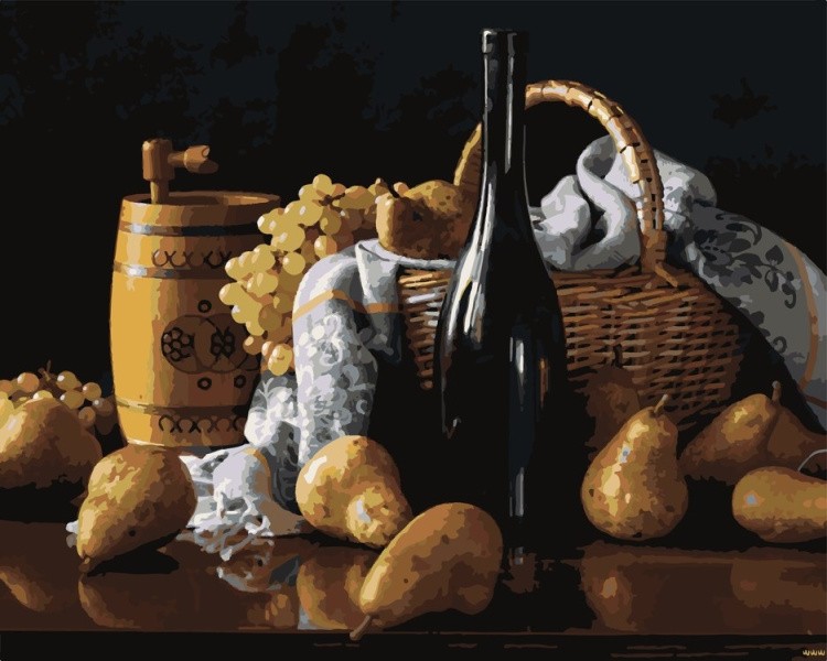 Картина по номерам «Вино и груши»