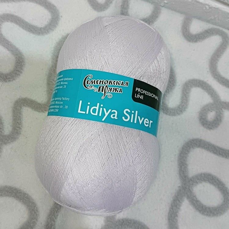 Пряжа Семеновская Lidiya silver (133804), серая лилия, 5 шт. по 100 г — картинка 2