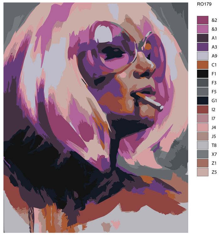 Картина по номерам «Девушка с сигаретой» — картинка 2