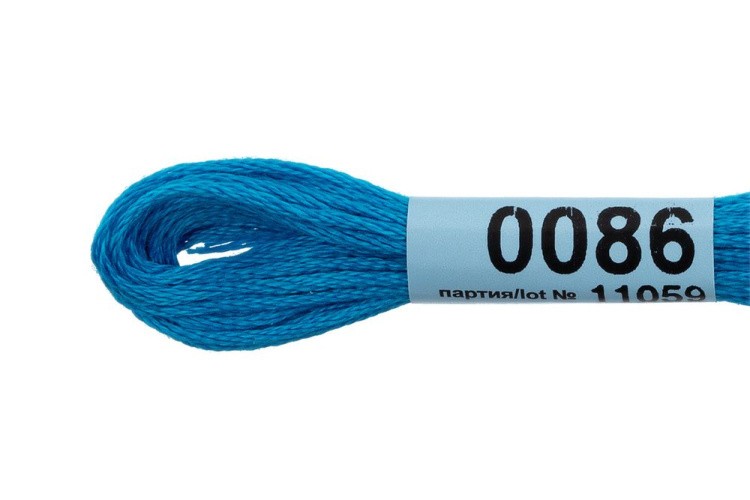 Нитки для вышивания Gamma мулине, 24 шт. по 8 м, цвет: 0086 ярко-синий