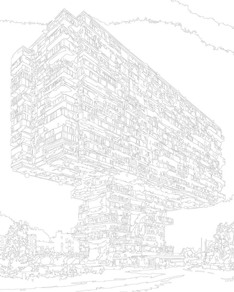 Картина по номерам «Панельки родные: брутальная архитектура» — картинка 3