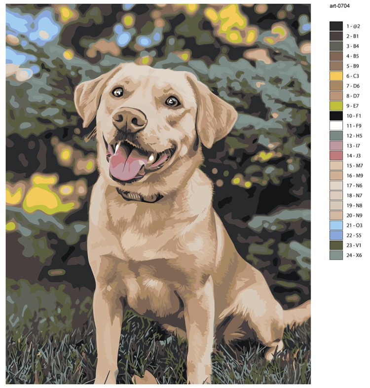 Картина по номерам Собака лабрадор ретривер в парке — картинка 2