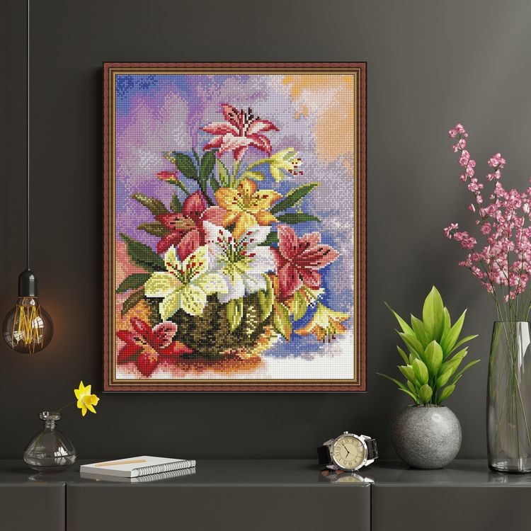 Алмазная вышивка «Букет лилий» — картинка 5