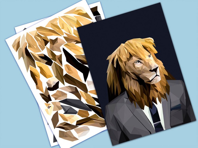 Аппликация с наклейками «Деловой лев» — картинка 2